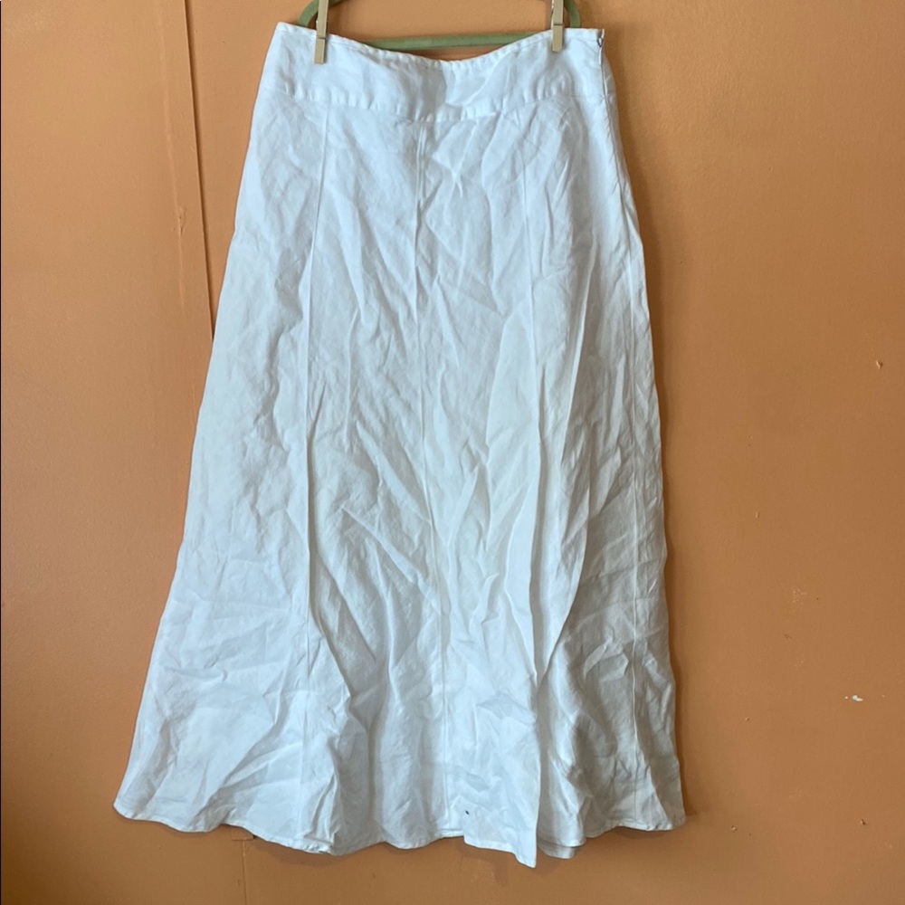 Linen White Maxi Skirt